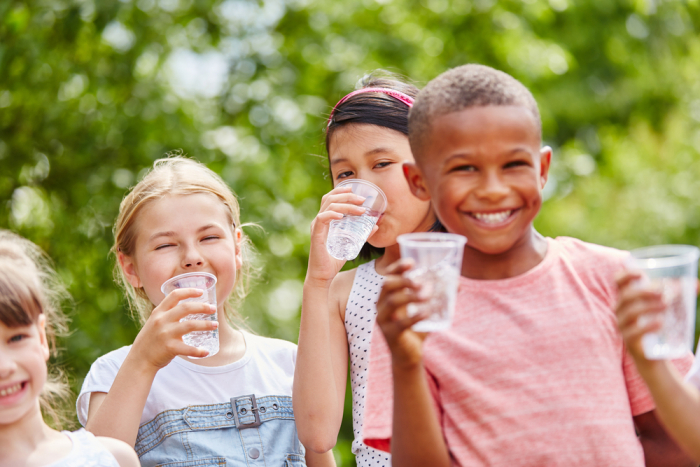 Children drinking water